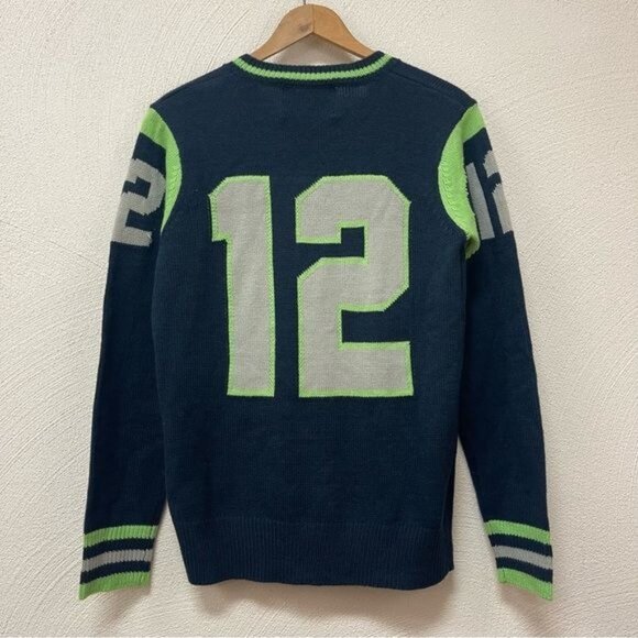 Tribute Seattle Seahawks Blue & Green 12 Sweater Sz XS - Picture 4 of 4